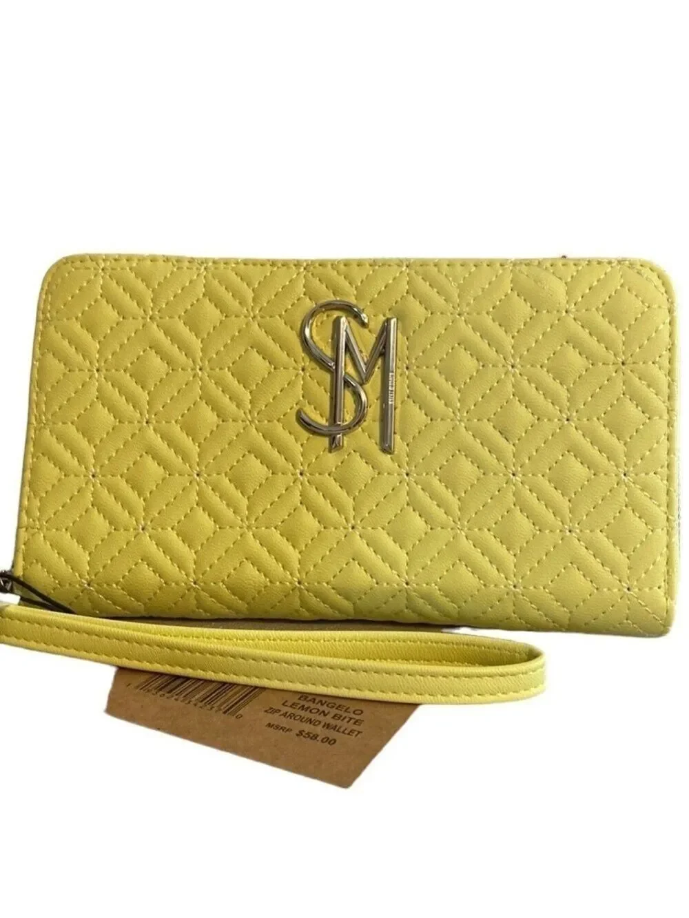Steve Madden Zip Around Wallet/Wristlet Bangelo Lemon Bite New